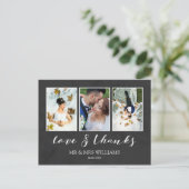 Fotocollage voor bruiloft | Houtskool Liefde & Bed Briefkaart (Staand voorkant)