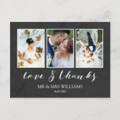 Fotocollage voor bruiloft | Houtskool Liefde & Bed Briefkaart (Voorkant)