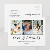 Fotocollage voor bruiloft | Kalligrafie Liefde & B Briefkaart (Voorkant / Achterkant)