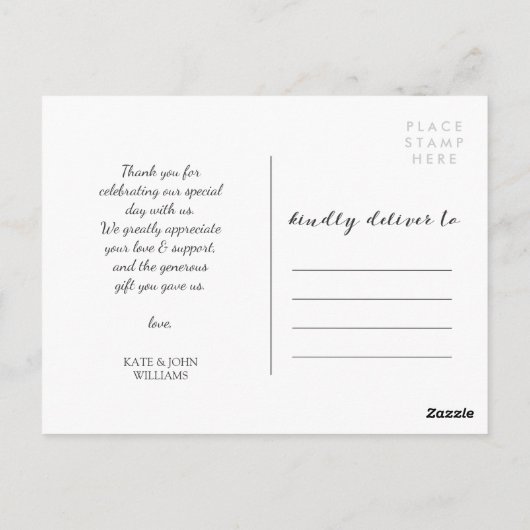 Fotocollage voor bruiloft | Kalligrafie Liefde & B Briefkaart (Achterkant)