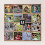 Fotocollage voor de familie 16 foto's op hout, mon legpuzzel<br><div class="desc">Gezinsfoto collage 16 foto's op bijtend hout,  monogrammed puzzle puzzel.
U kunt het personaliseren en uw mooiste foto's en monogram toevoegen. Geweldig plezier!</div>