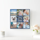 Fotocollage voor familieherinneringen op Vaderdag Vierkante Klok (Huis)