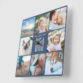 Fotocollage voor familieherinneringen op Vaderdag Vierkante Klok (Hoek)