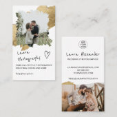 Fotocollage voor goudbruiloft visitekaartje (Voorkant / Achterkant)