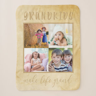 Fotocollage voor grootouders Rustieke Crème Sherpa Deken
