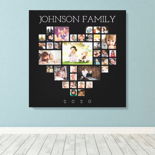 Fotocollage voor het gezin (foto en tekst personal canvas afdruk (Insitu (Houten vloer))