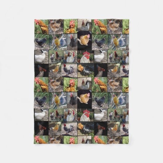 Fotocollage voor kippen en roosters; fleece deken (Voorkant)