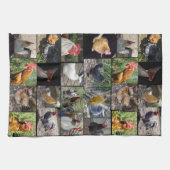 Fotocollage voor kippen en roosters; theedoek (Horizontaal)