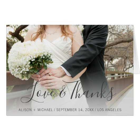 Fotocollage voor liefde en Bedankt bruiloft Dank j (Voorkant Horizontaal)