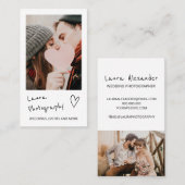 Fotocollage voor moderne trouwfotograaf 2 visitekaartje (Voorkant / Achterkant)