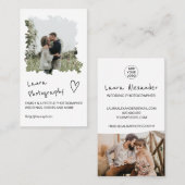 Fotocollage voor moderne trouwfotograaf 2 visitekaartje (Voorkant / Achterkant)