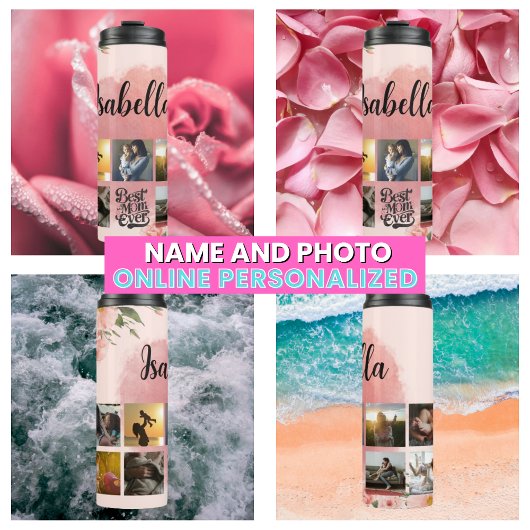 Fotocollage voor moeder thermosbeker