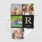 Fotocollage voor papa Aangepaste monogram naam Golfhanddoek (Insitu)