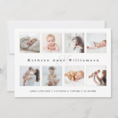 Fotocollage voor pasgeboren Baby en monogram geboo Aankondiging (Voorkant)