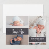 Fotocollage voor pasgeboren kinderen modern baby s bedankkaart (Voorkant / Achterkant)
