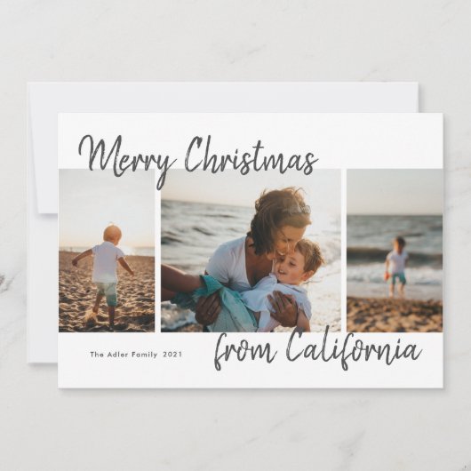 Fotocollage voor prettige kerstlocatie kaart (Voorkant)