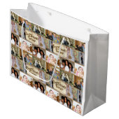 Fotocollage voor vrienden afstuderen voor moderne groot cadeauzakje (Voorkant Gekanteld)