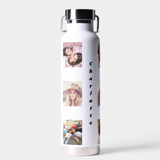 Fotocollage vriendennaam waterfles (Voorkant)