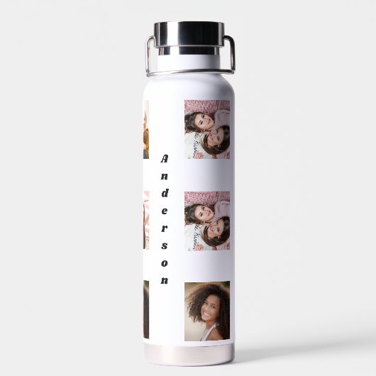 Fotocollage vriendennaam waterfles (Achterkant)