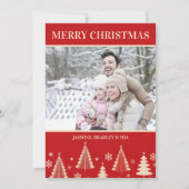 Fotocollage Vrolijk Kerstmis rood retro Feestdagenkaart (Voorkant)