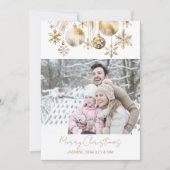 Fotocollage Vrolijk Kerstmis wit goud boho Feestdagenkaart (Voorkant)