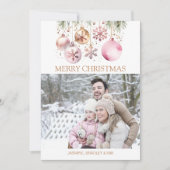 Fotocollage Vrolijk Kerstmis wit rose goud boho Feestdagenkaart (Voorkant)