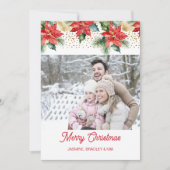 Fotocollage Vrolijk kerstrood poinsettia Feestdagenkaart (Voorkant)