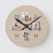 Fotocollage wandklok met aangepaste boodschap (Voorkant)