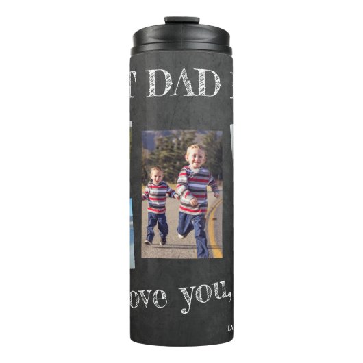 Fotocollage we houden van je vader Fathers Dag Thermosbeker (Voorkant)