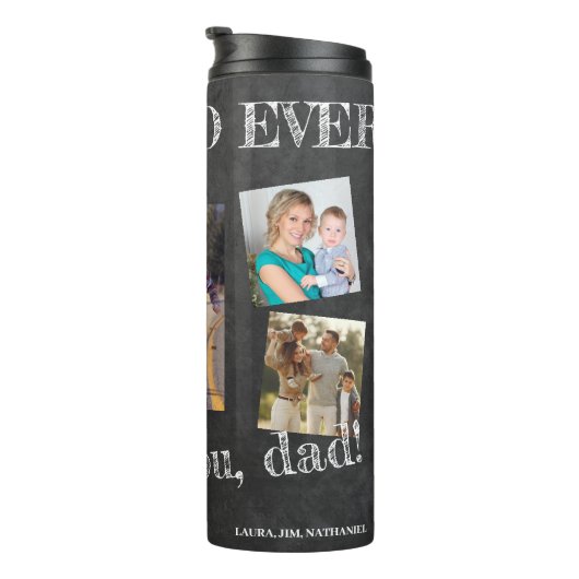 Fotocollage we houden van je vader Fathers Dag Thermosbeker (Geroteerd rechts)