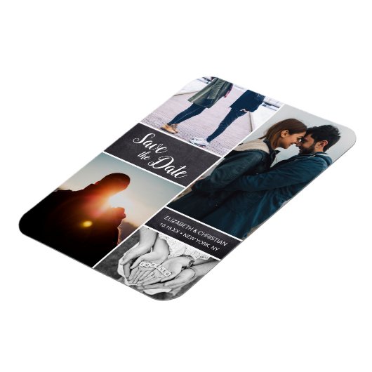 fotocollage Weddenschap Sla de datum op Magneet (Linkerzijde)