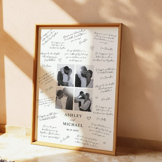 Fotocollage Wedding Guest Signature Poster