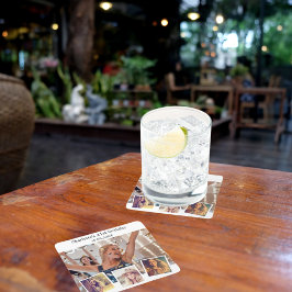 Fotocollage wit verjaardagsfeestje kartonnen onderzetters