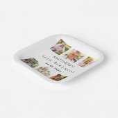 Fotocollage wit verjaardagsfeestje papieren bordje (Gebogen)