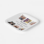 Fotocollage wit verjaardagsfeestje papieren bordje (Gebogen)