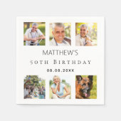 Fotocollage wit verjaardagsfeestje servet (Voorkant)