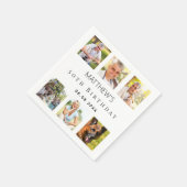 Fotocollage wit verjaardagsfeestje servet (Hoek)