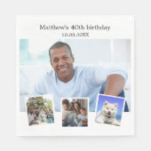 Fotocollage wit verjaardagsfeestje servet (Voorkant)