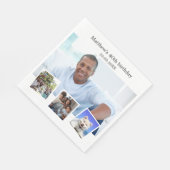 Fotocollage wit verjaardagsfeestje servet (Hoek)