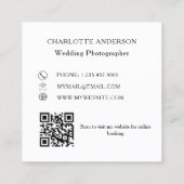 Fotocollage wit zwart QR-code Vierkante Visitekaartje (Achterkant)