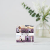 Fotocollage wit zwart QR-code Vierkante Visitekaartje (Staand voorkant)