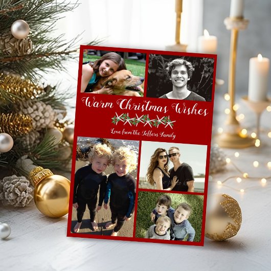 Fotocollage Zeester Kerst Platte Kaarten