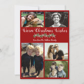 Fotocollage Zeester Kerst Platte Kaarten (Voorkant)