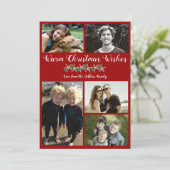Fotocollage Zeester Kerst Platte Kaarten (Staand voorkant)