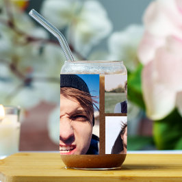 Fotocollage zet je gezicht op een blikvorm glas