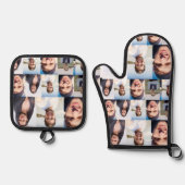 Fotocollage zet je gezicht op een ovenwant & pannenlap set (Voorkant)