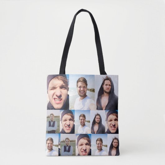 Fotocollage zet je gezicht op een tote bag (Voorkant)