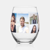 Fotocollage zet je gezicht op een wijnglas zonder voet (Voorkant)