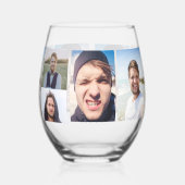 Fotocollage zet je gezicht op een wijnglas zonder voet (Links)