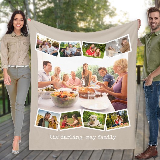 Fotocollage Zigzag Fotostrip Neutrale paddenstoel Fleece Deken